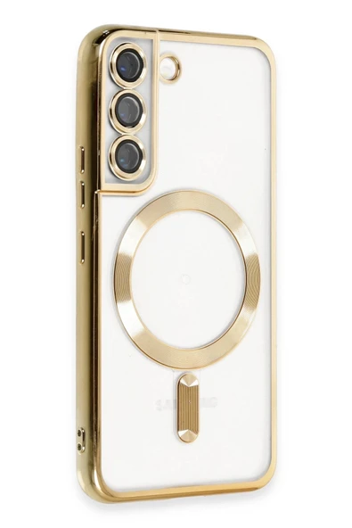 Samsung Galaxy S22 Kılıf Kross Magneticsafe Kapak - Gold - Resim 2