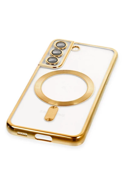 Samsung Galaxy S22 Kılıf Kross Magneticsafe Kapak - Gold - Resim 4