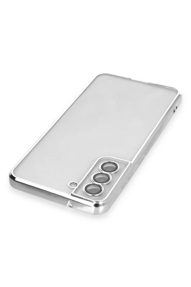 Samsung Galaxy S21 FE Kılıf Lensli Silikon - Gümüş - Resim 3