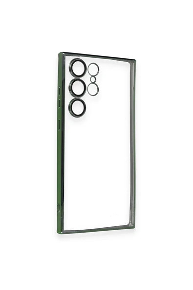 Samsung Galaxy S23 Ultra Kılıf Lensli Silikon - Yeşil - Resim 2