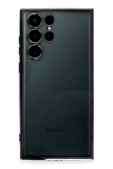 Samsung Galaxy S22 Ultra Kılıf Lensli Silikon - Siyah - Resim 3