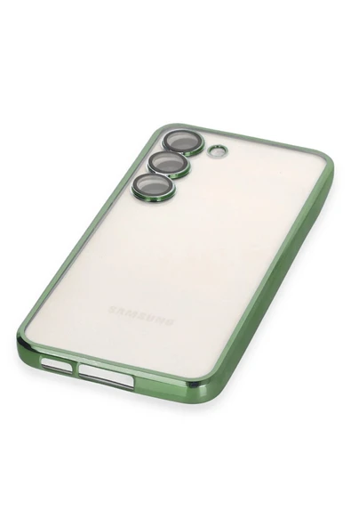 Samsung Galaxy S24 Kılıf Lensli Silikon - Yeşil - Resim 4