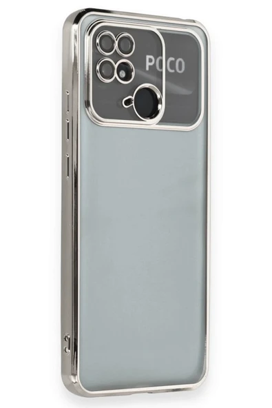 Xiaomi Redmi 10C Kılıf Lensli Silikon - Gümüş ürün görseli