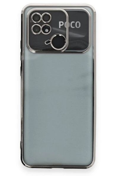 Xiaomi Redmi 10C Kılıf Lensli Silikon - Gümüş - Resim 2