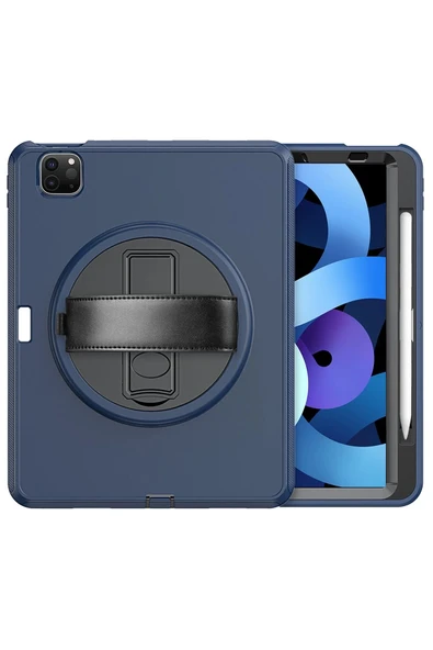 iPad Pro 11 (2018) Kılıf Hand Strap Tablet Kılıfı - Lacivert - Resim 3