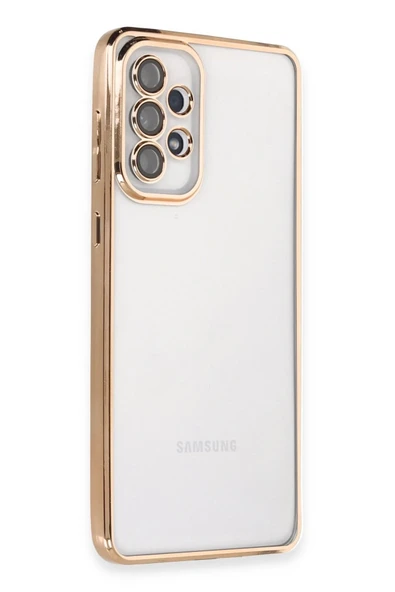 Samsung Galaxy A73 5G Kılıf Lensli Silikon - Gold ürün görseli