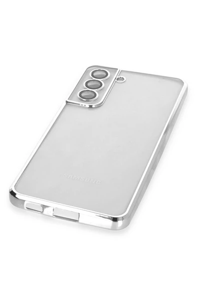 Samsung Galaxy S21 FE Kılıf Lensli Silikon - Gümüş - Resim 4