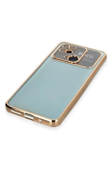 Xiaomi Redmi 10C Kılıf Lensli Silikon - Gold - Resim 4