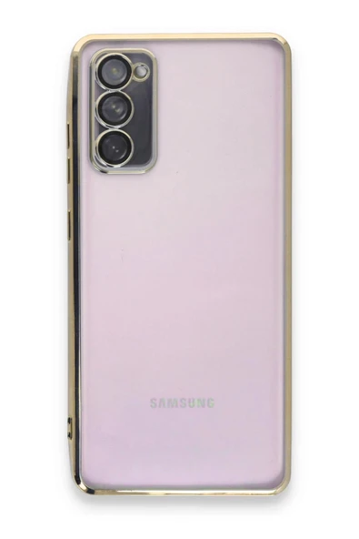 Samsung Galaxy S20 FE Kılıf Lensli Silikon - Gold - Resim 2