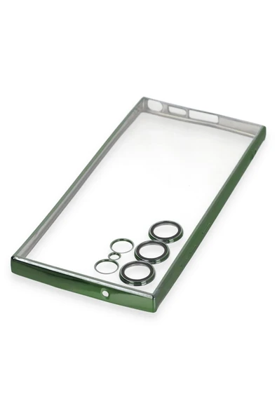 Samsung Galaxy S23 Ultra Kılıf Lensli Silikon - Yeşil - Resim 4