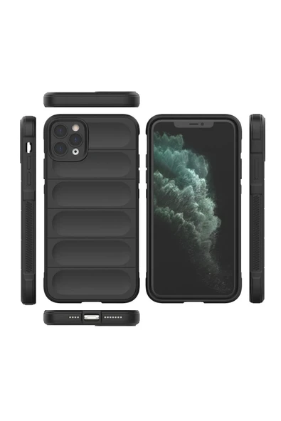 iPhone 11 Pro Max Kılıf Optimum Silikon - Siyah - Resim 3