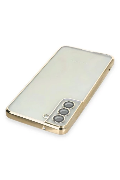 Samsung Galaxy S21 FE Kılıf Lensli Silikon - Gold - Resim 3