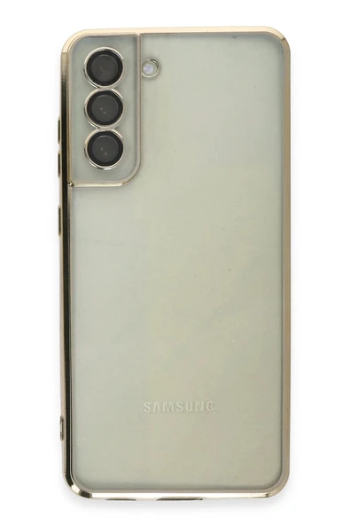 Samsung Galaxy S21 FE Kılıf Lensli Silikon - Gold ürün görseli 1