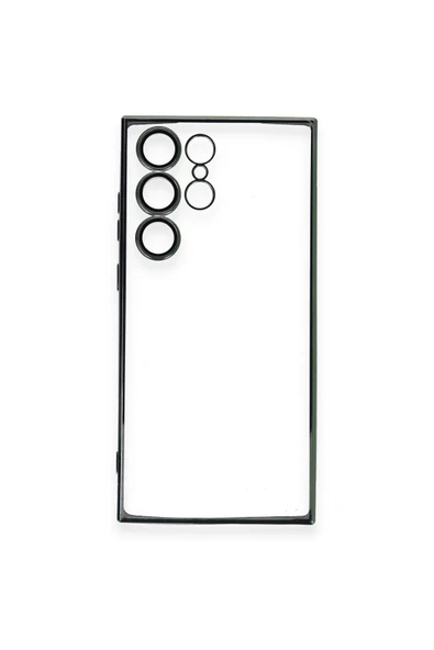 Samsung Galaxy S23 Ultra Kılıf Lensli Silikon - Yeşil - Resim 3