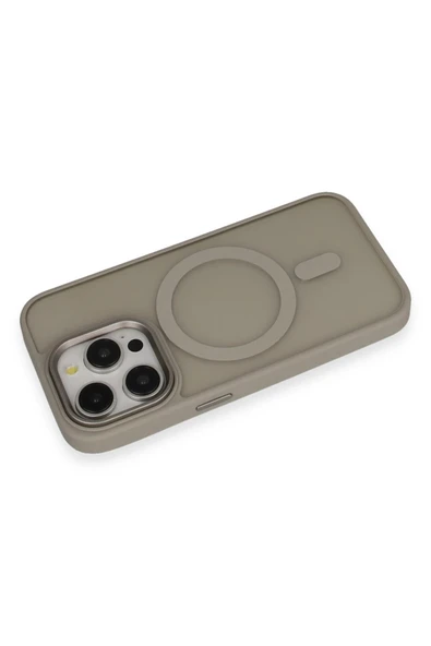 iPhone 15 Pro Max Kılıf Oslo Magsafe Kapak - Titan Gri - Resim 3