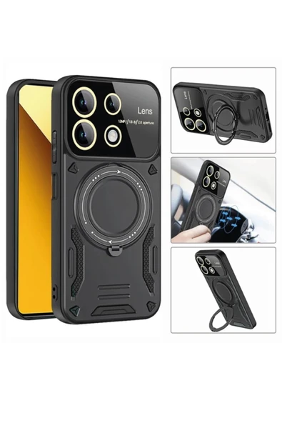 Samsung Galaxy A05 Kılıf Joy Lens Standlı Kapak - Mor - Resim 4