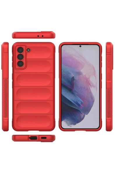 Samsung Galaxy S22 Plus Kılıf Optimum Silikon - Kırmızı - Resim 3