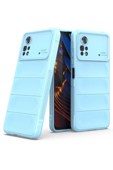 Xiaomi Poco X4 Pro 5G Kılıf Optimum Silikon - Sky Blue - Resim 2