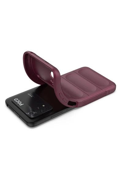 Xiaomi Poco M4 Pro 4G Kılıf Optimum Silikon - Bordo - Resim 4