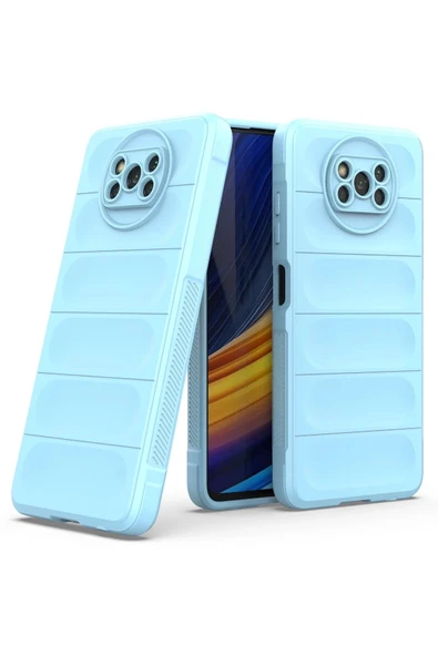 Xiaomi Pocophone X3 Kılıf Optimum Silikon - Sky Blue - Resim 2