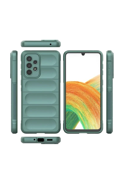 Samsung Galaxy A33 5G Kılıf Optimum Silikon - Koyu Yeşil - Resim 2