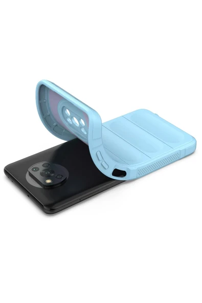 Xiaomi Pocophone X3 Kılıf Optimum Silikon - Sky Blue - Resim 4