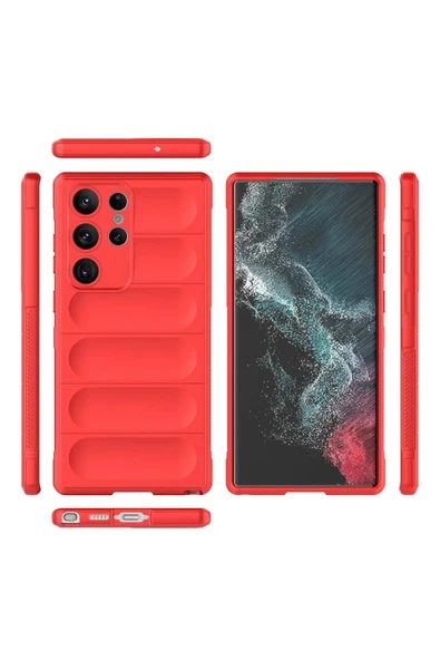 Samsung Galaxy S23 Ultra Kılıf Optimum Silikon - Kırmızı - Resim 3