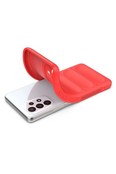 Samsung Galaxy A73 5G Kılıf Optimum Silikon - Kırmızı - Resim 4