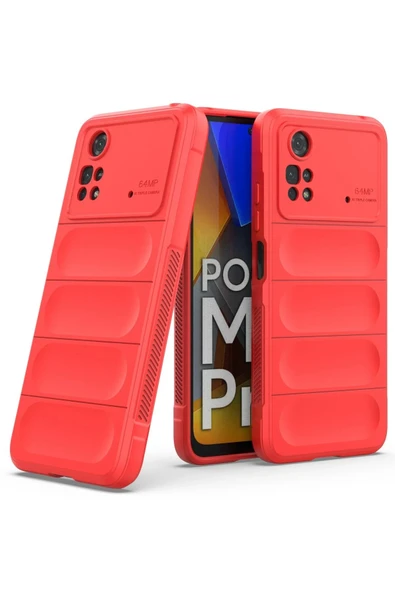 Xiaomi Poco M4 Pro 4G Kılıf Optimum Silikon - Kırmızı - Resim 3