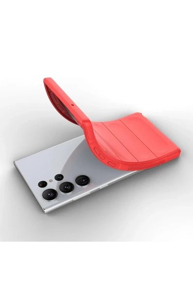 Samsung Galaxy S23 Ultra Kılıf Optimum Silikon - Kırmızı - Resim 4
