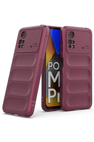 Xiaomi Poco M4 Pro 4G Kılıf Optimum Silikon - Bordo - Resim 3