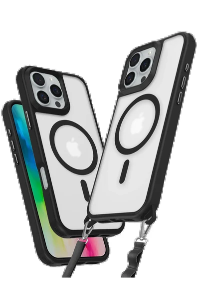 iPhone 16 Pro Kılıf Enka Magsafe Silikon Kılıf - Siyah ürün görseli