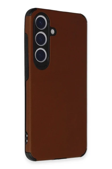 Samsung Galaxy S24 Kılıf Loop Deri Silikon - Kahverengi - Resim 3