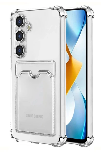 Samsung Galaxy S24 Kılıf Kart Şeffaf Silikon - Şeffaf ürün görseli