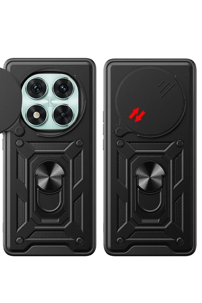 Xiaomi Redmi Note 14 Pro 5G Kılıf Pars Lens Yüzüklü Silikon - Kırmızı - Resim 4