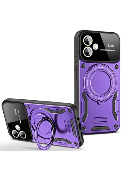 Samsung Galaxy A06 Kılıf Joy Lens Standlı Kapak - Mor ürün görseli