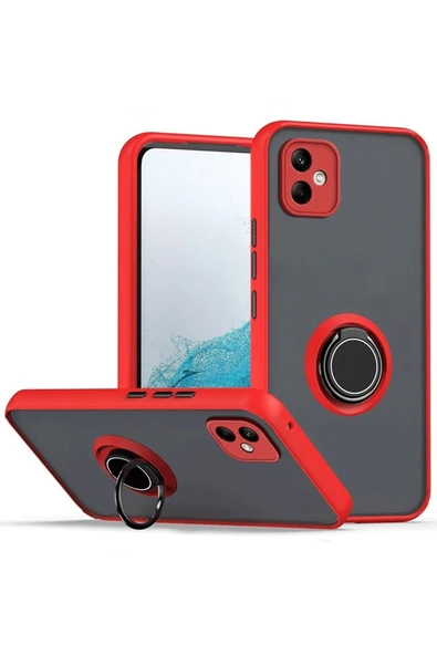 Samsung Galaxy A06 Kılıf Montreal Yüzüklü Silikon Kapak - Kırmızı ürün görseli