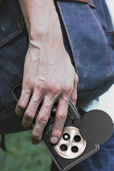 Xiaomi Redmi 14C Kılıf Pars Lens Yüzüklü Silikon - Kırmızı - Resim 2