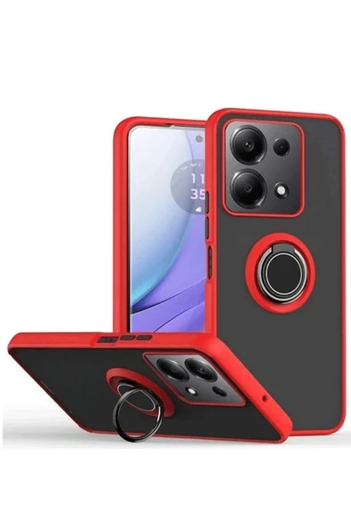 Xiaomi Redmi Note 13 Pro 5G Kılıf Montreal Yüzüklü Silikon Kapak - Kırmızı ürün görseli