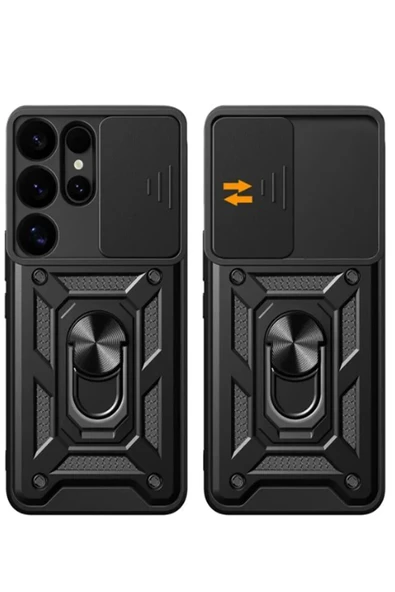 Samsung Galaxy S25 Ultra Kılıf Pars Lens Yüzüklü Silikon - Yeşil - Resim 2