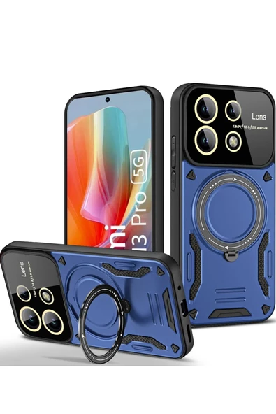 Xiaomi Redmi Note 13 Pro 4G Kılıf Joy Lens Standlı Kapak - Lacivert ürün görseli