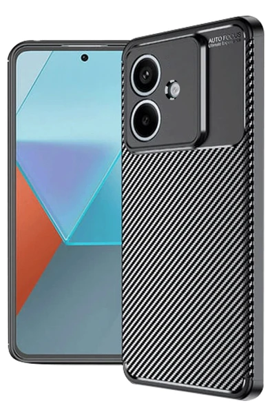 Oppo A3 Kılıf Auto Focus Karbon Kapak - Siyah ürün görseli