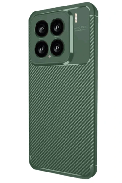 Xiaomi Mi 15 Kılıf Auto Focus Karbon Kapak - Koyu Yeşil ürün görseli