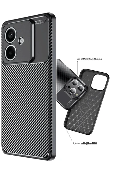 Oppo A3 Kılıf Auto Focus Karbon Kapak - Siyah - Resim 3