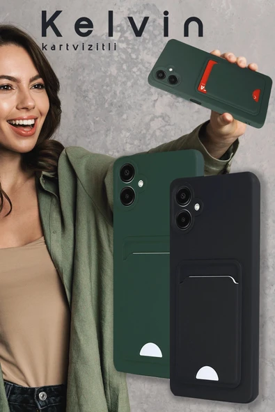 Samsung Galaxy A06 Kılıf Kelvin Kartvizitli Silikon - Lacivert - Resim 2