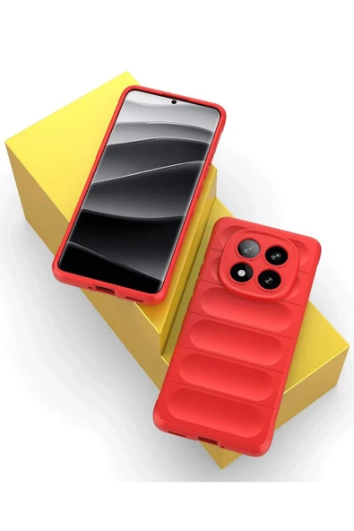 Xiaomi Redmi Note 14 Pro 5G Kılıf Optimum Silikon - Kırmızı - Resim 2