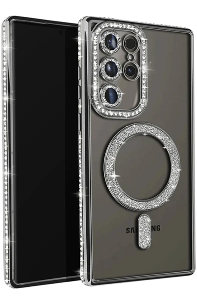 Samsung Galaxy S25 Ultra Kılıf Joke Simli Magneticsafe Kılıf - Siyah ürün görseli