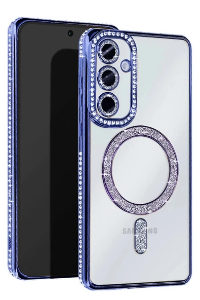 Samsung Galaxy S25 Kılıf Joke Simli Magneticsafe Kılıf - Mavi ürün görseli