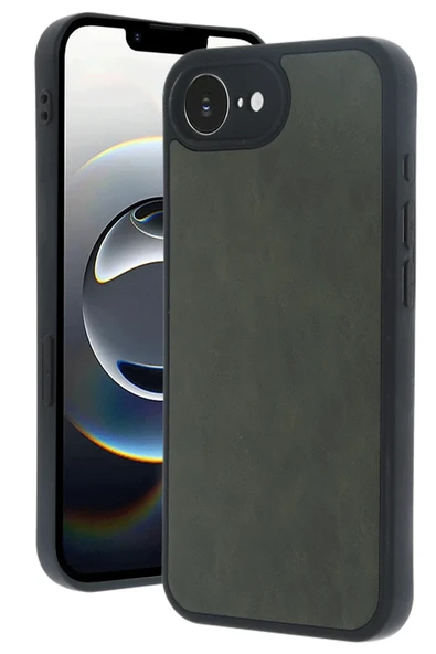 iPhone 16E Kılıf Aras Deri Kapak - Koyu Yeşil - Resim 2