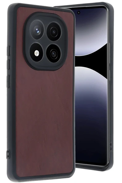 Xiaomi Redmi Note 14 Pro 4G Kılıf Aras Deri Kapak - Bordo - Resim 2
